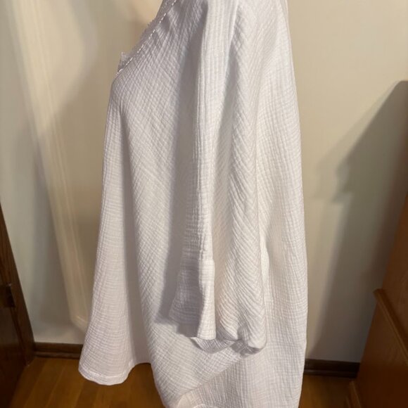 CYNTHIA ROWLEY WHITE 100% Cotton Top - 3X - Picture 9 of 12